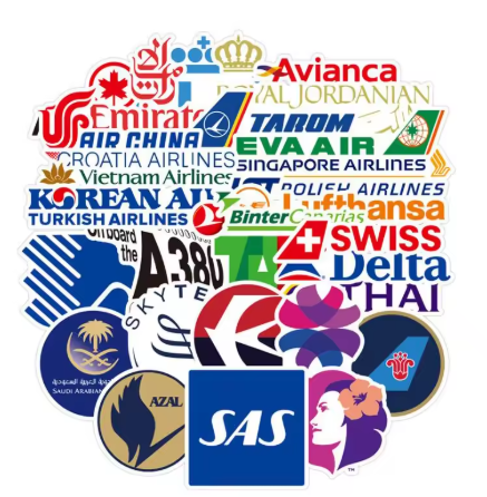 60+ pcs Aviation Sticker Set